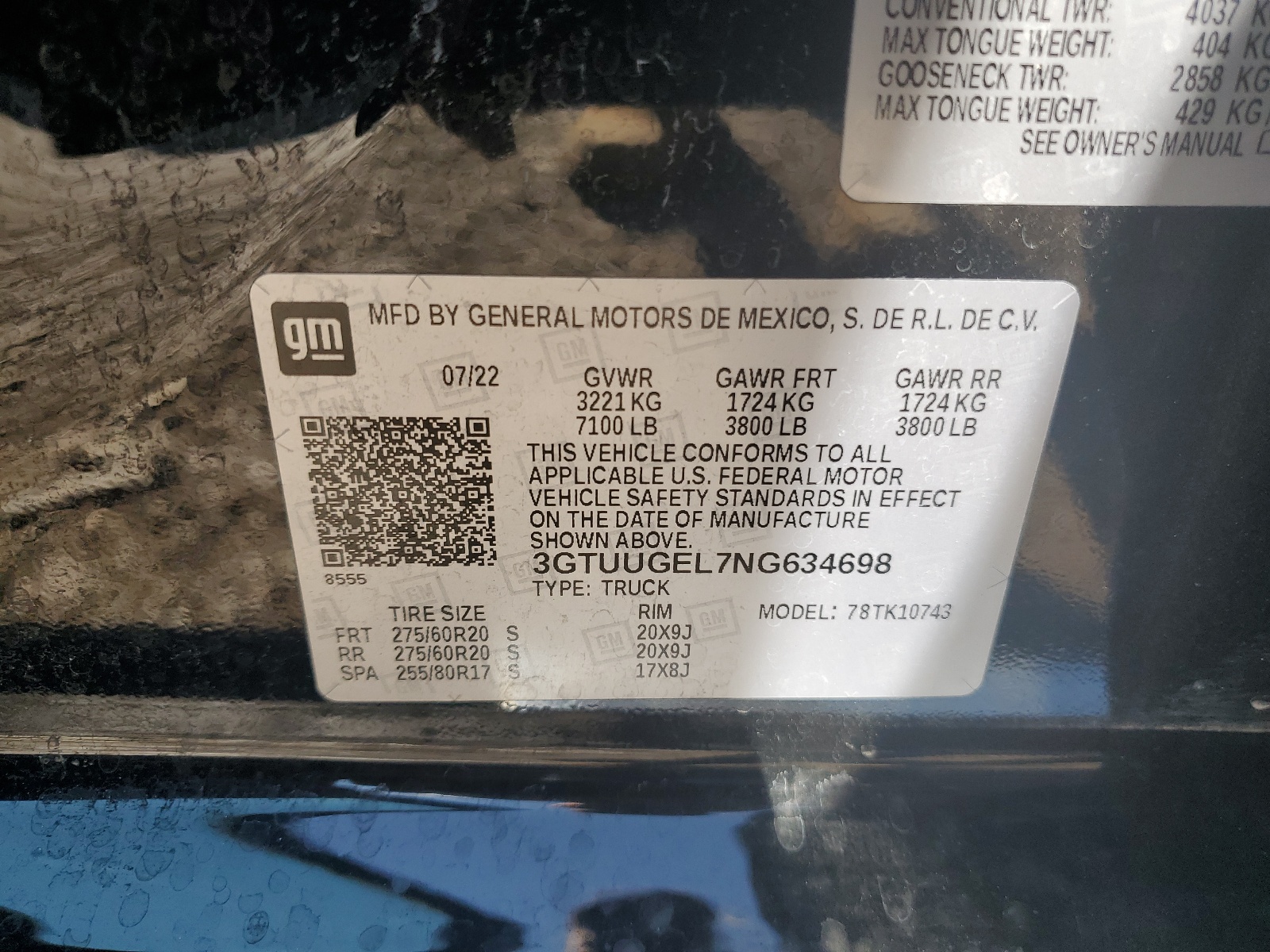 3GTUUGEL7NG634698 2022 GMC Sierra K1500 Denali