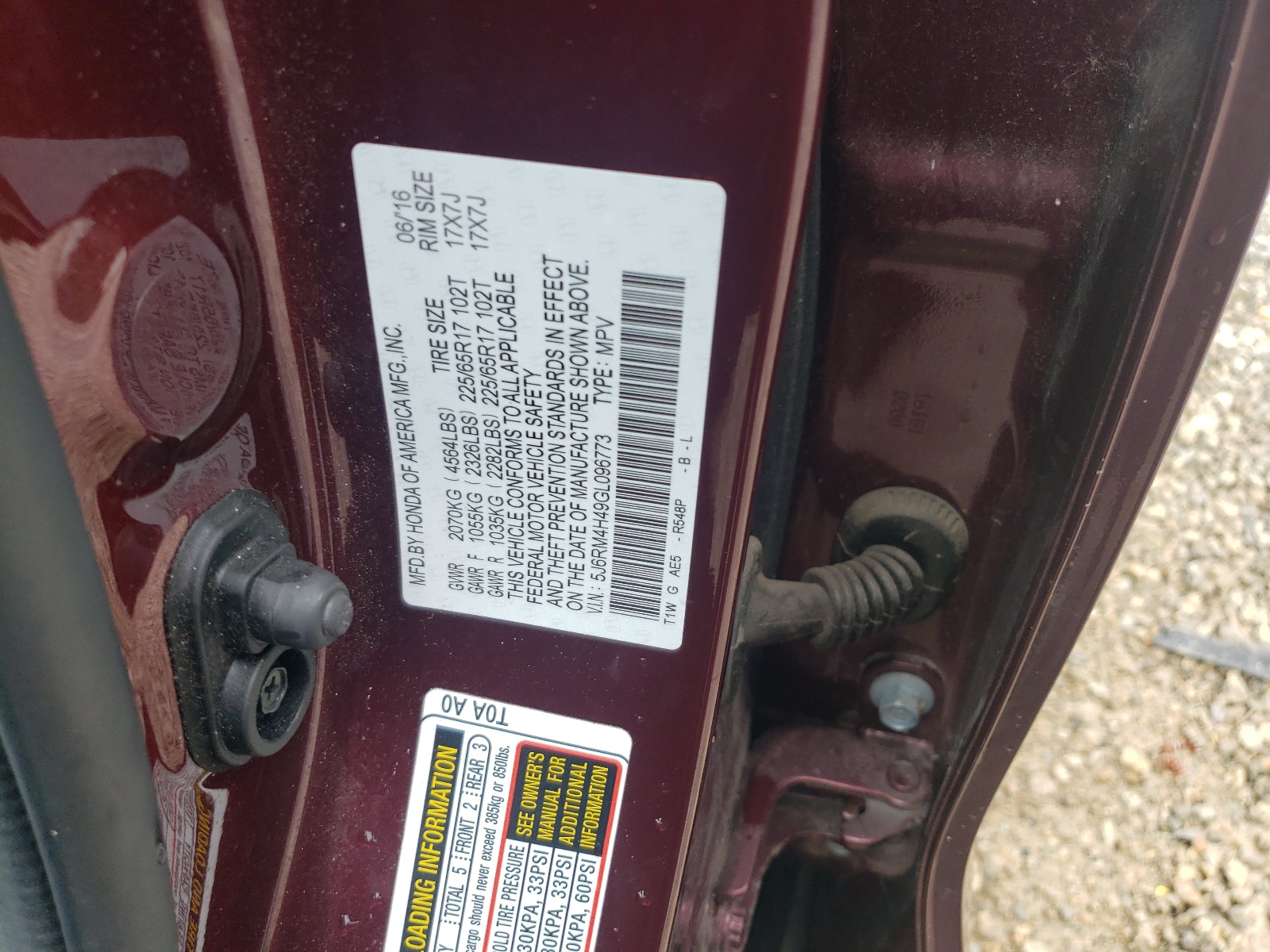 5J6RM4H49GL096773 2016 Honda Cr-V Se