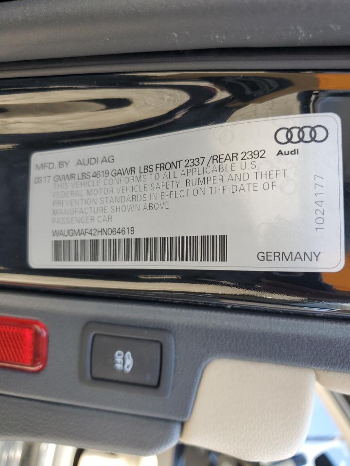 WAUGMAF42HN064619 2017 Audi A4 Ultra Premium