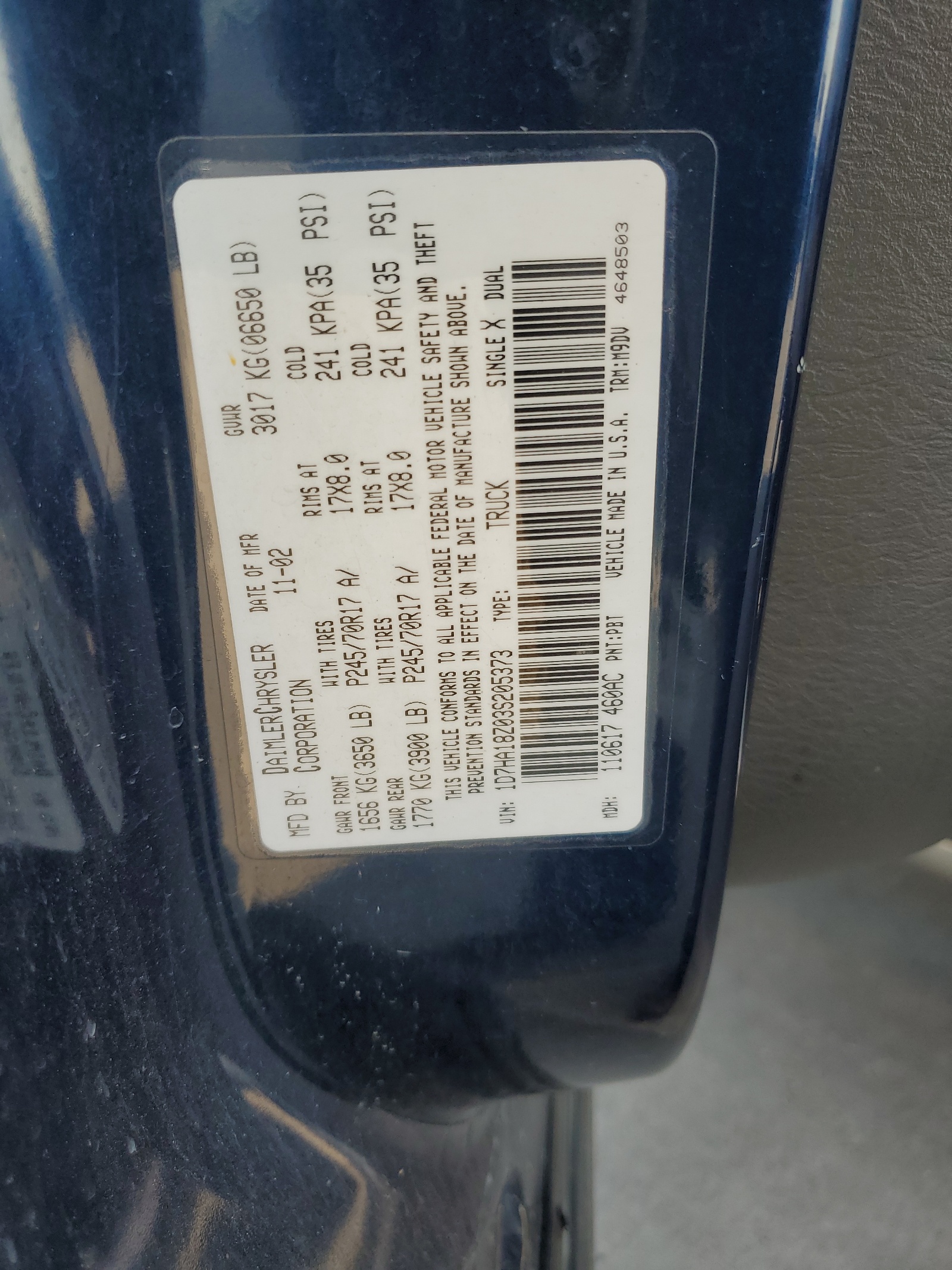 1D7HA18Z03S205373 2003 Dodge Ram 1500 St