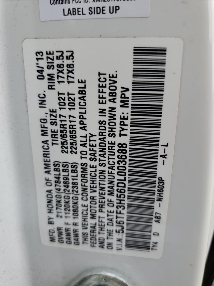 2013 Honda Crosstour Exl VIN: 5J6TF3H56DL003688 Lot: 68885514