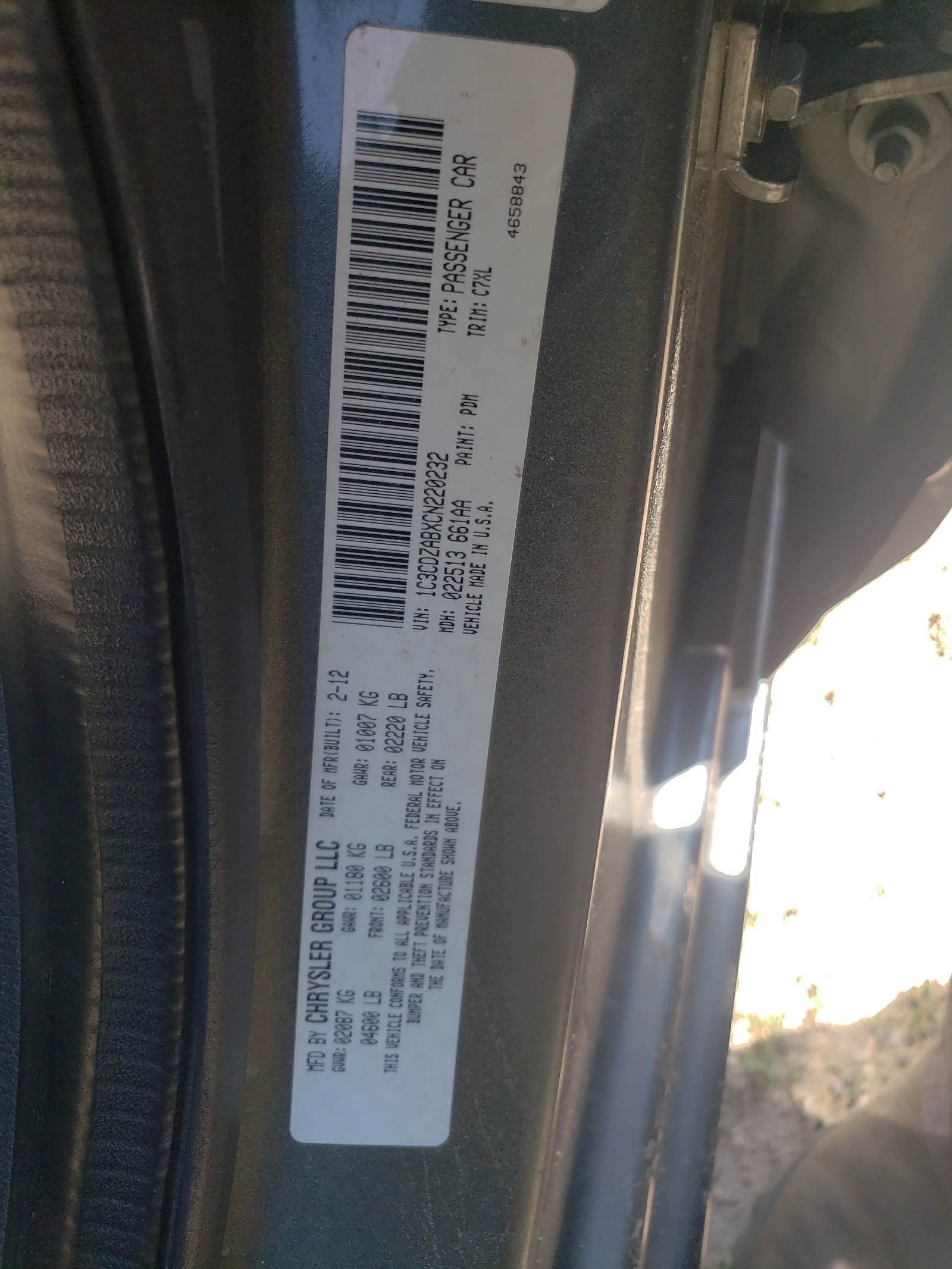 1C3CDZABXCN220232 2012 Dodge Avenger Se