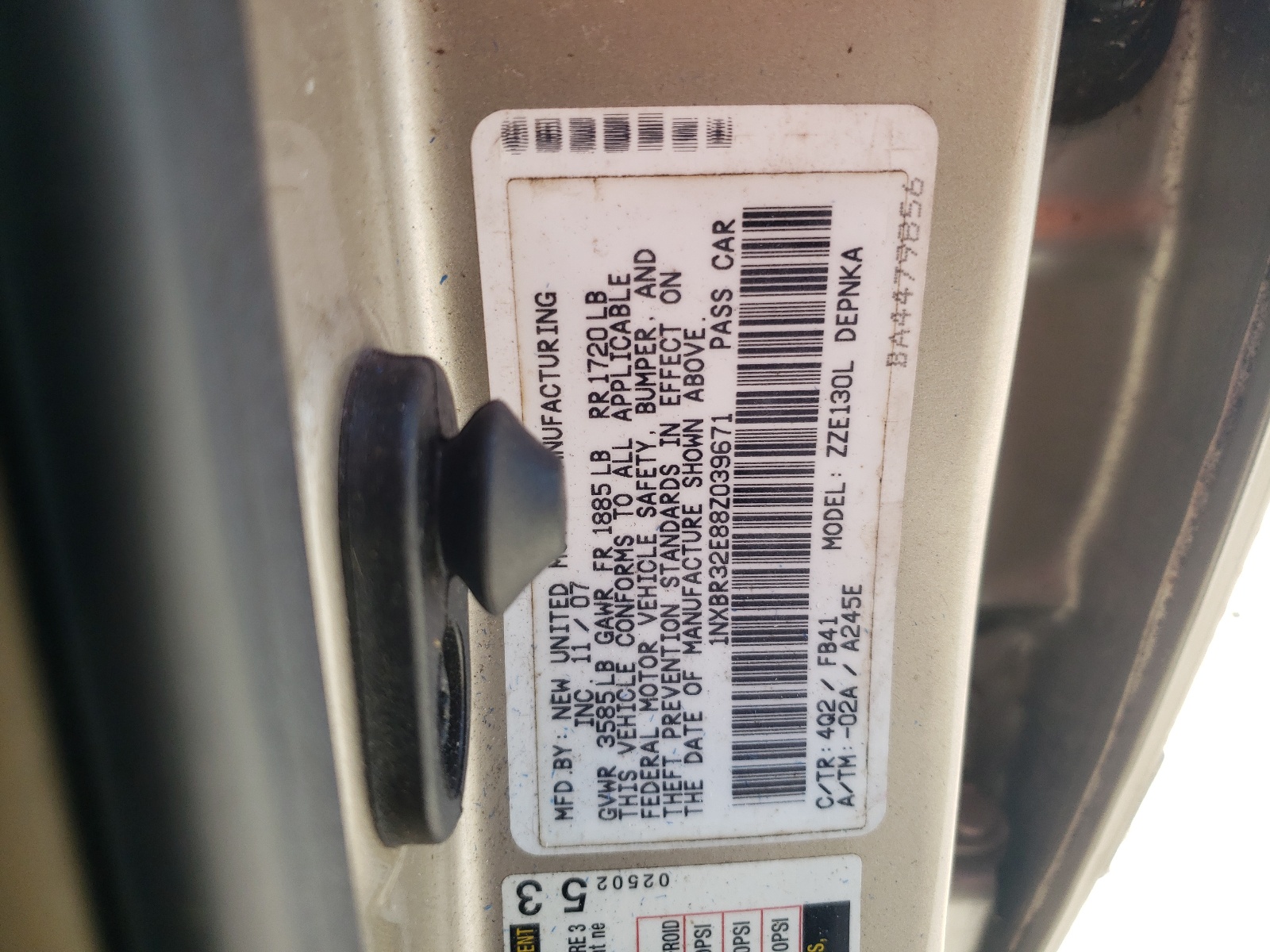 1NXBR32E88Z039671 2008 Toyota Corolla Ce