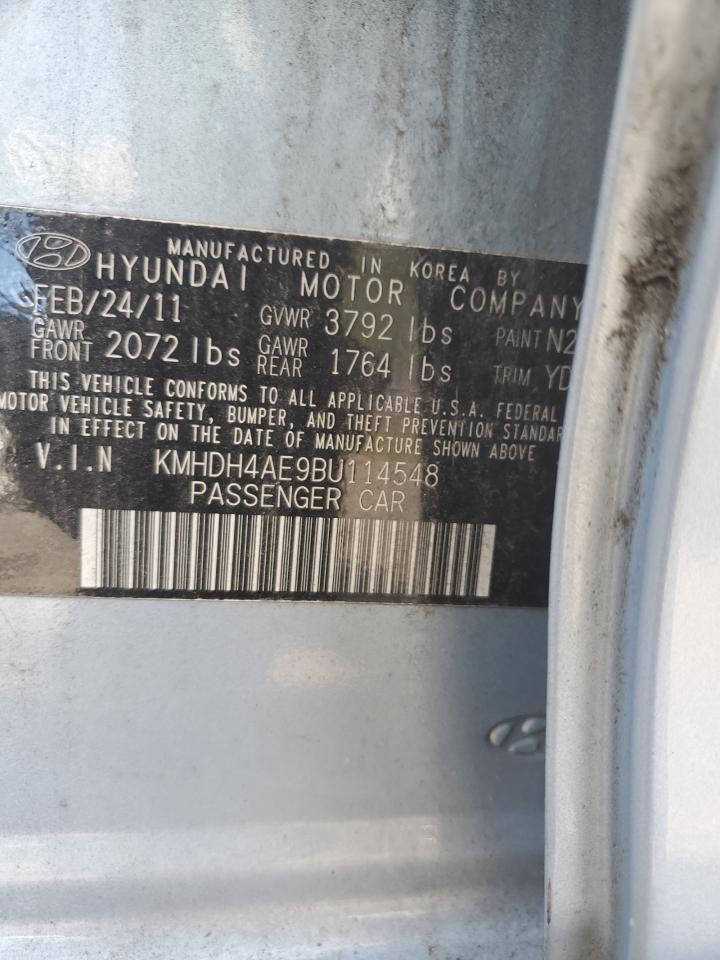2011 Hyundai Elantra Gls VIN: KMHDH4AE9BU114548 Lot: 68646984