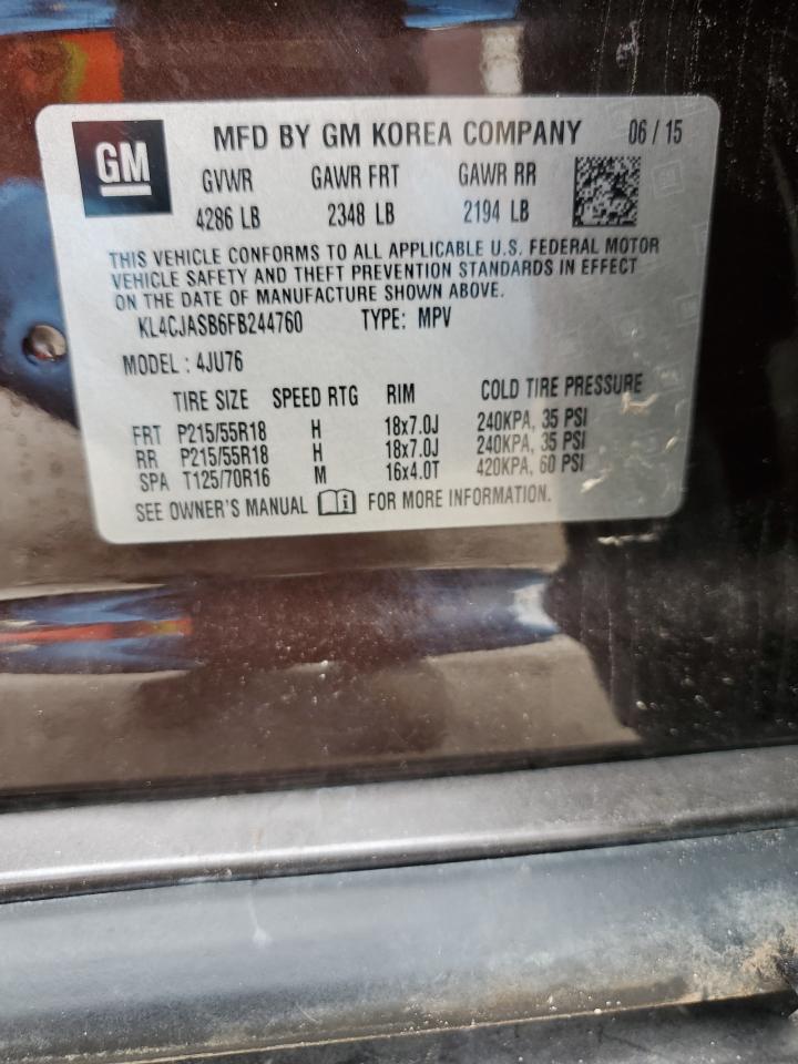 2015 Buick Encore VIN: KL4CJASB6FB244760 Lot: 66769884