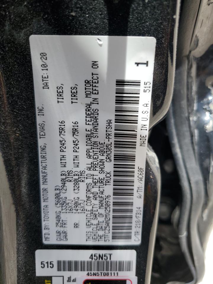 2021 Toyota Tacoma Double Cab VIN: 5TFCZ5AN2MX250976 Lot: 65269464