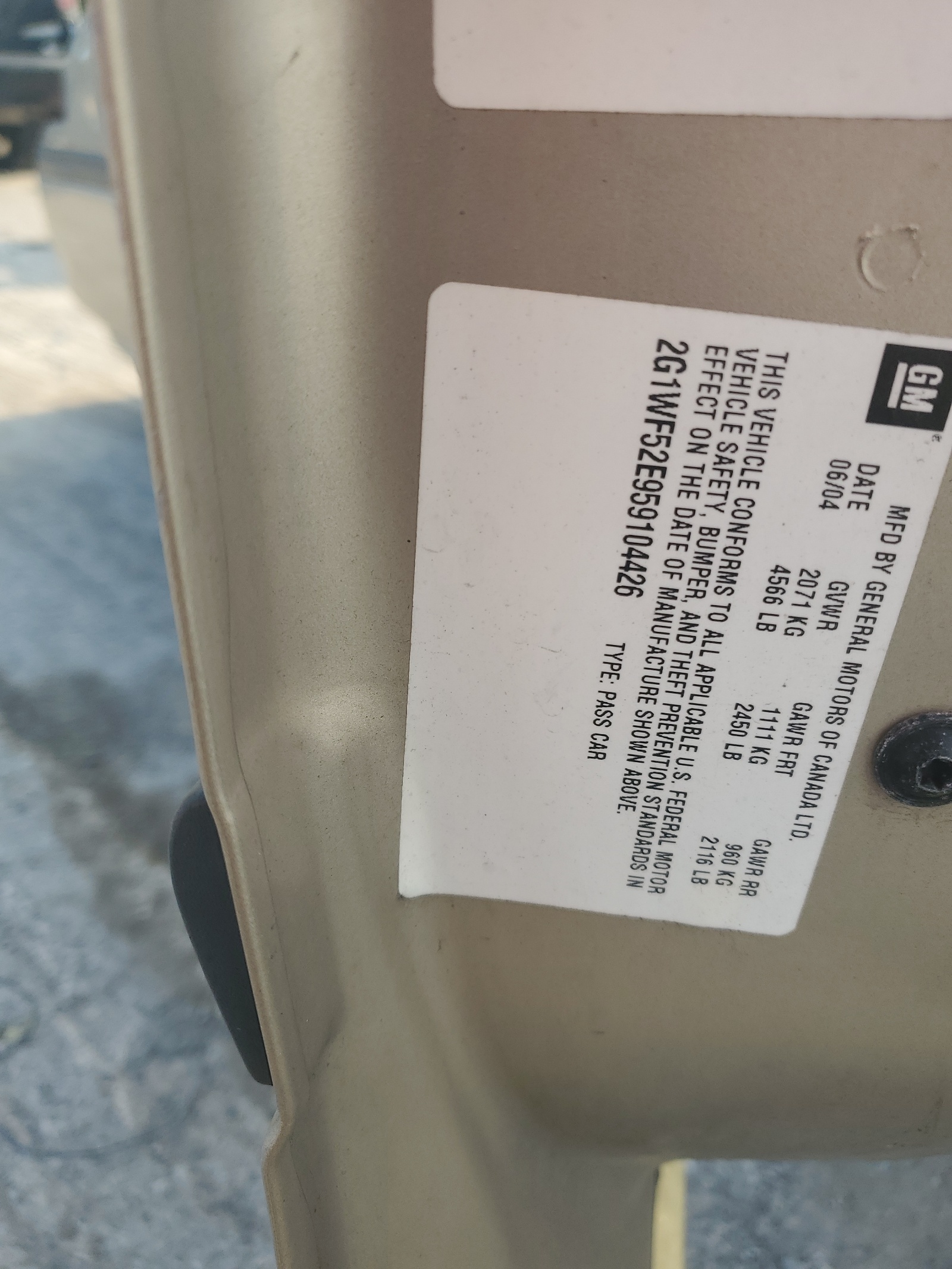 2G1WF52E959104426 2005 Chevrolet Impala