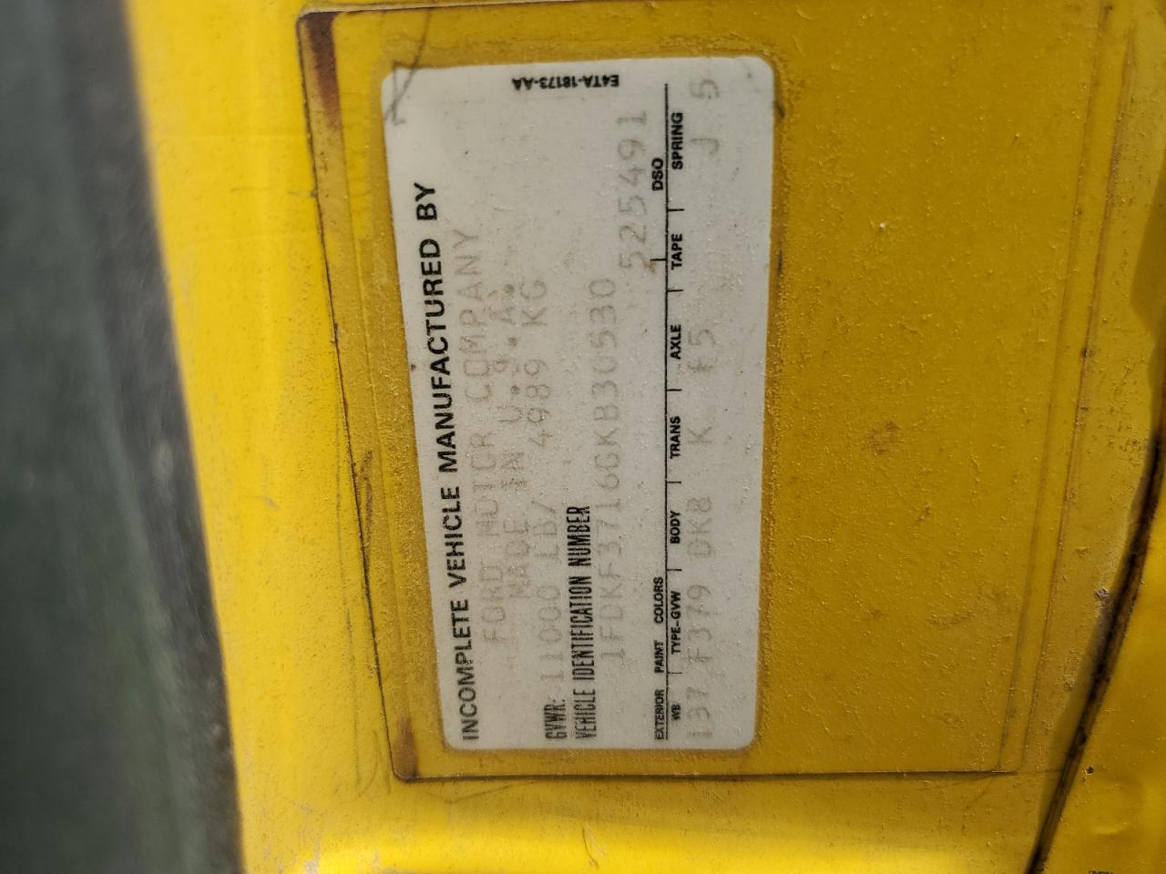 1986 Ford F350 VIN: 1FDKF3716GKB30530 Lot: 65957234