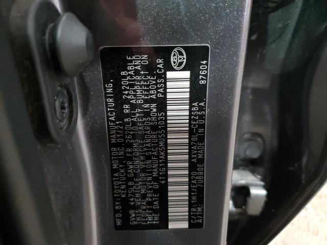 4T1G11AK5MU551035 Toyota Camry SE 12