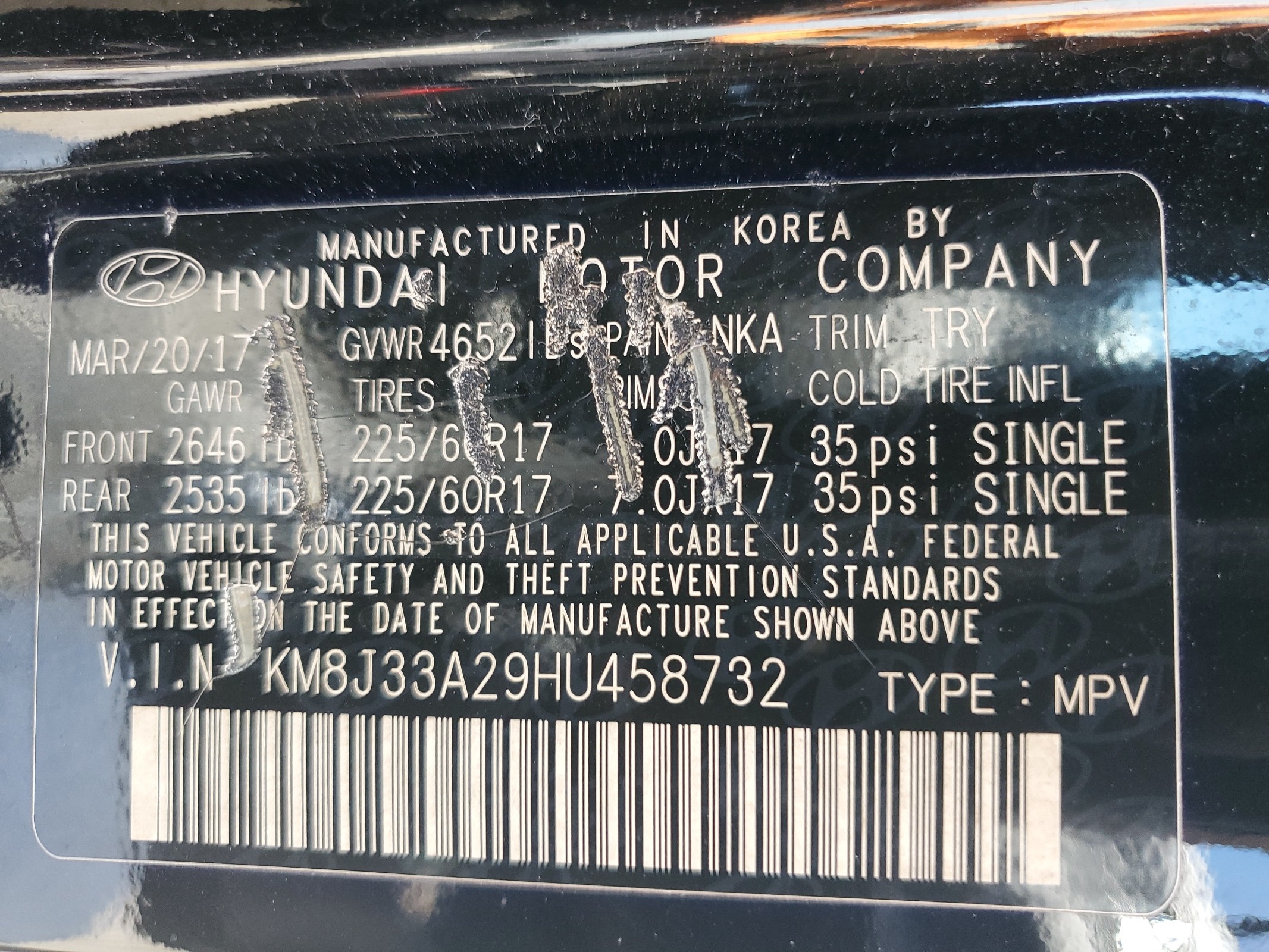 KM8J33A29HU458732 2017 Hyundai Tucson Limited