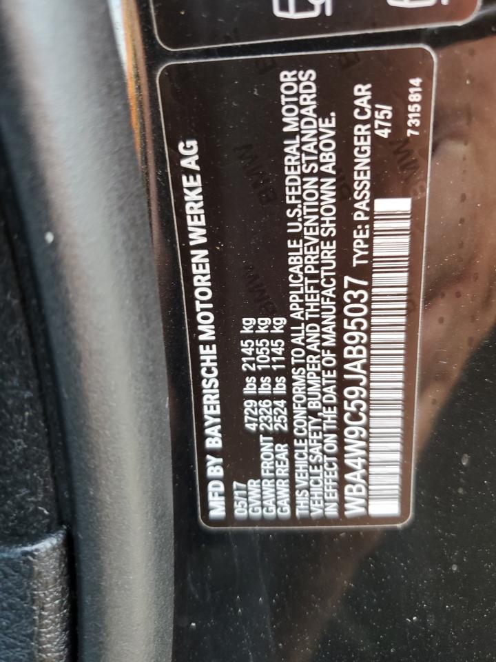 2018 BMW 440Xi VIN: WBA4W9C59JAB95037 Lot: 66741474