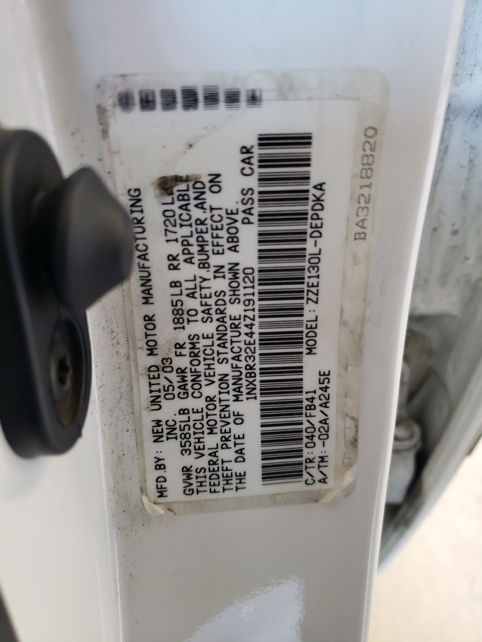 1NXBR32E44Z191120 2004 Toyota Corolla Ce