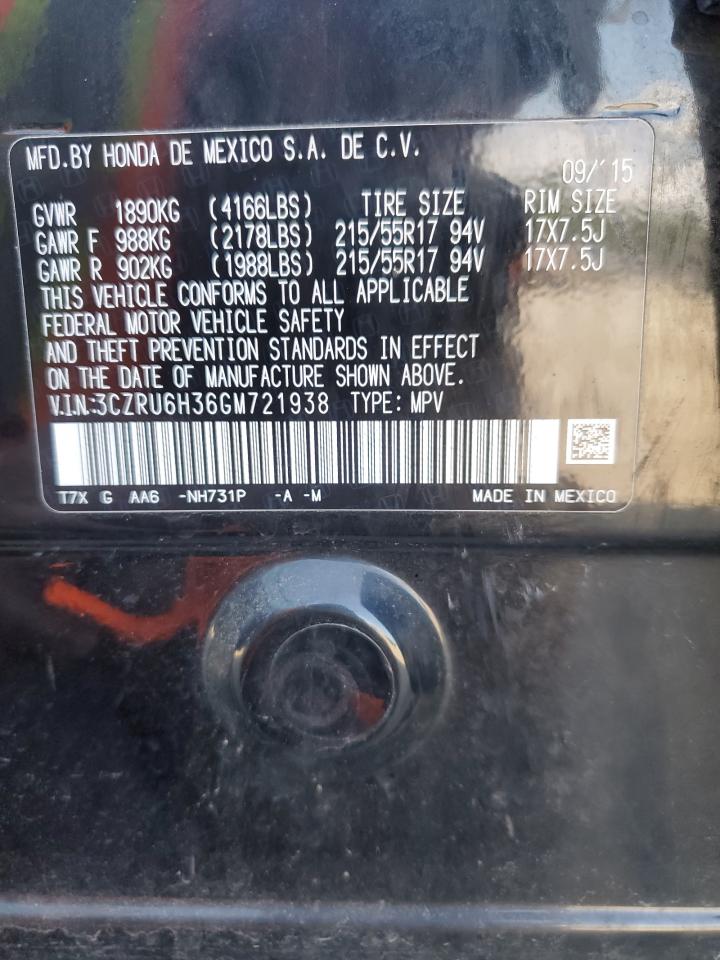 2016 Honda Hr-V Lx VIN: 3CZRU6H36GM721938 Lot: 68163804