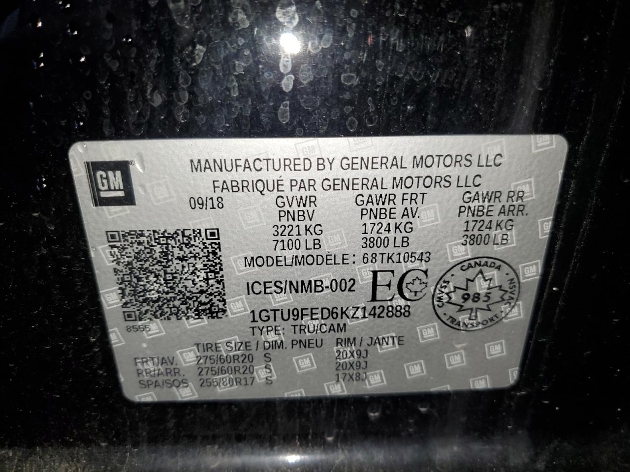 1GTU9FED6KZ142888 2019 GMC Sierra K1500 Denali