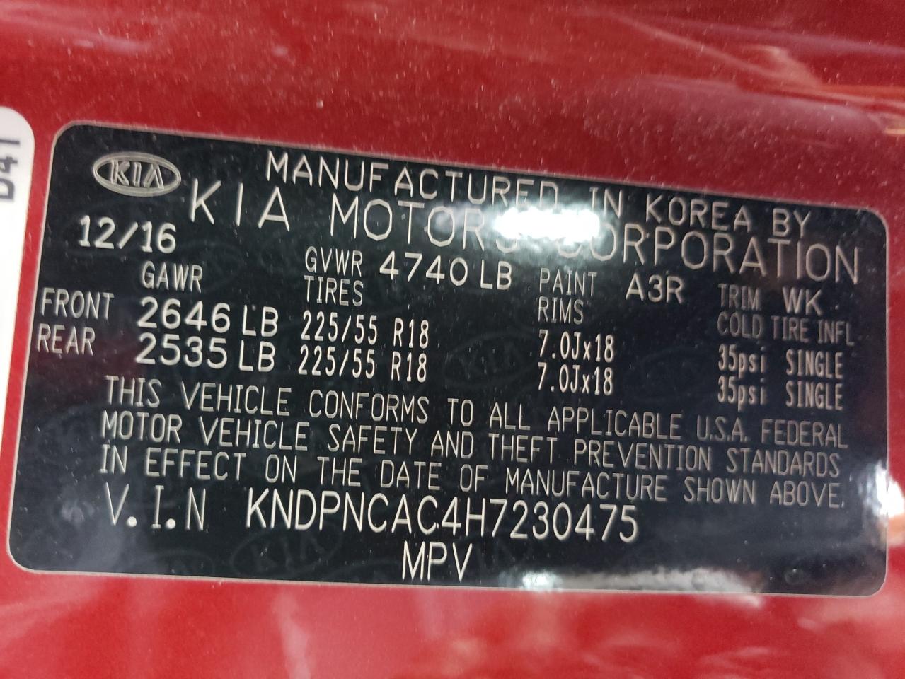 KNDPNCAC4H7230475 2017 KIA SPORTAGE - Image 15