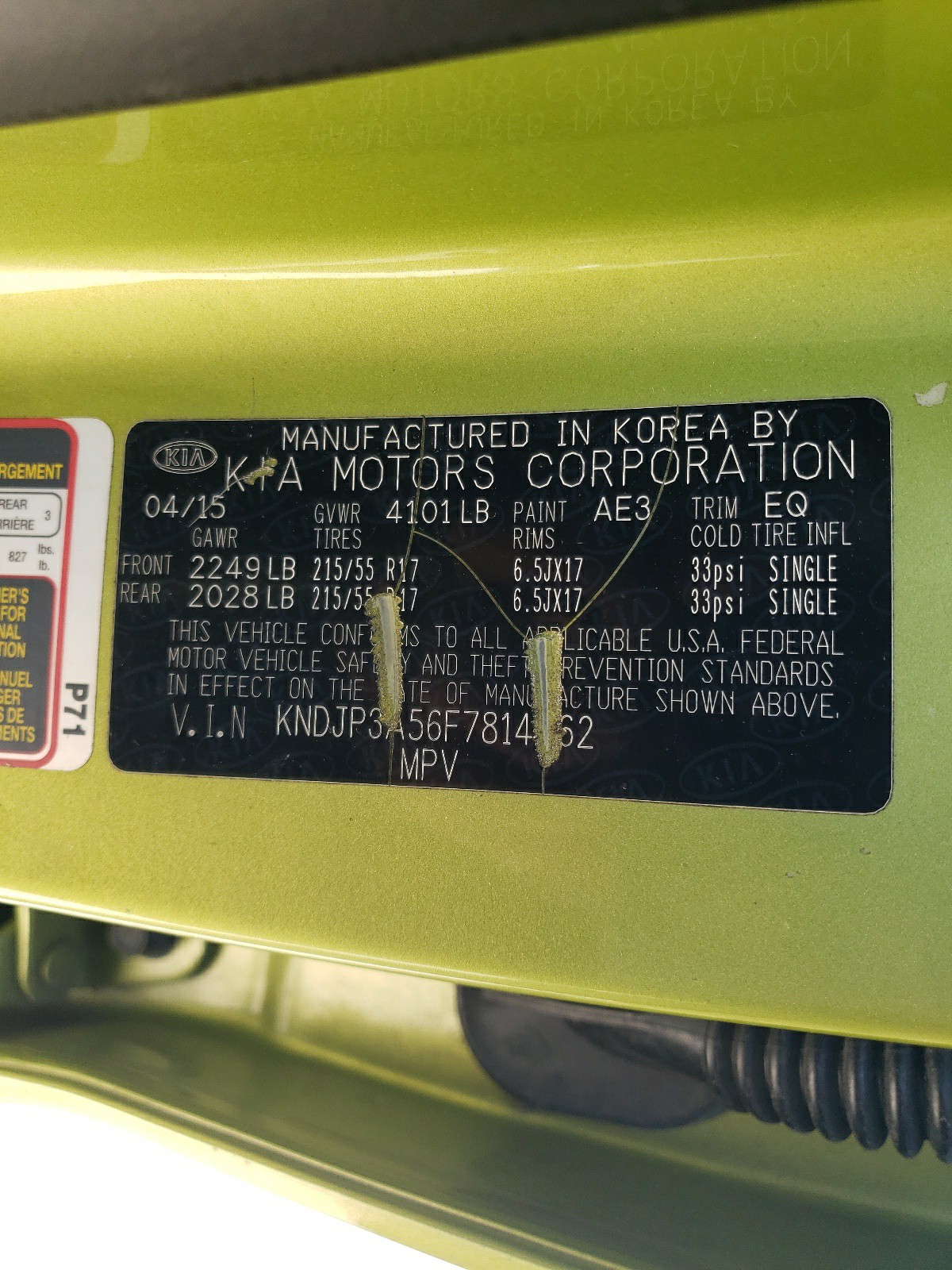 KNDJP3A56F7814262 2015 Kia Soul +