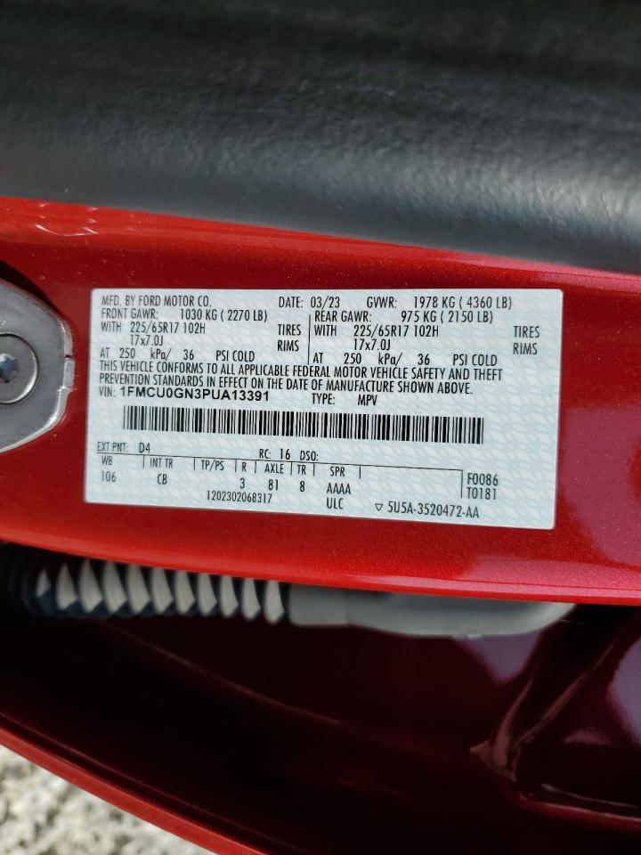 2023 Ford Escape Active VIN: 1FMCU0GN3PUA13391 Lot: 64450894