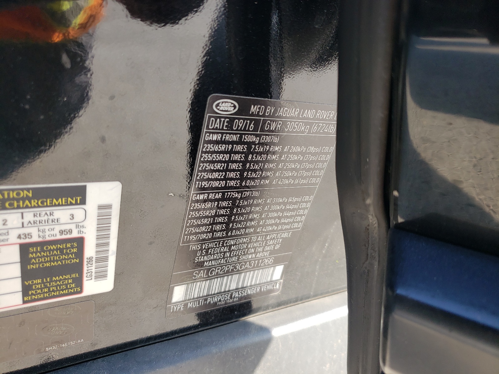 SALGR2PF3GA311266 2016 Land Rover Range Rover