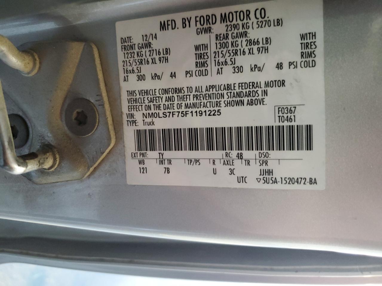 NM0LS7F75F1191225 2015 Ford Transit Connect Xlt