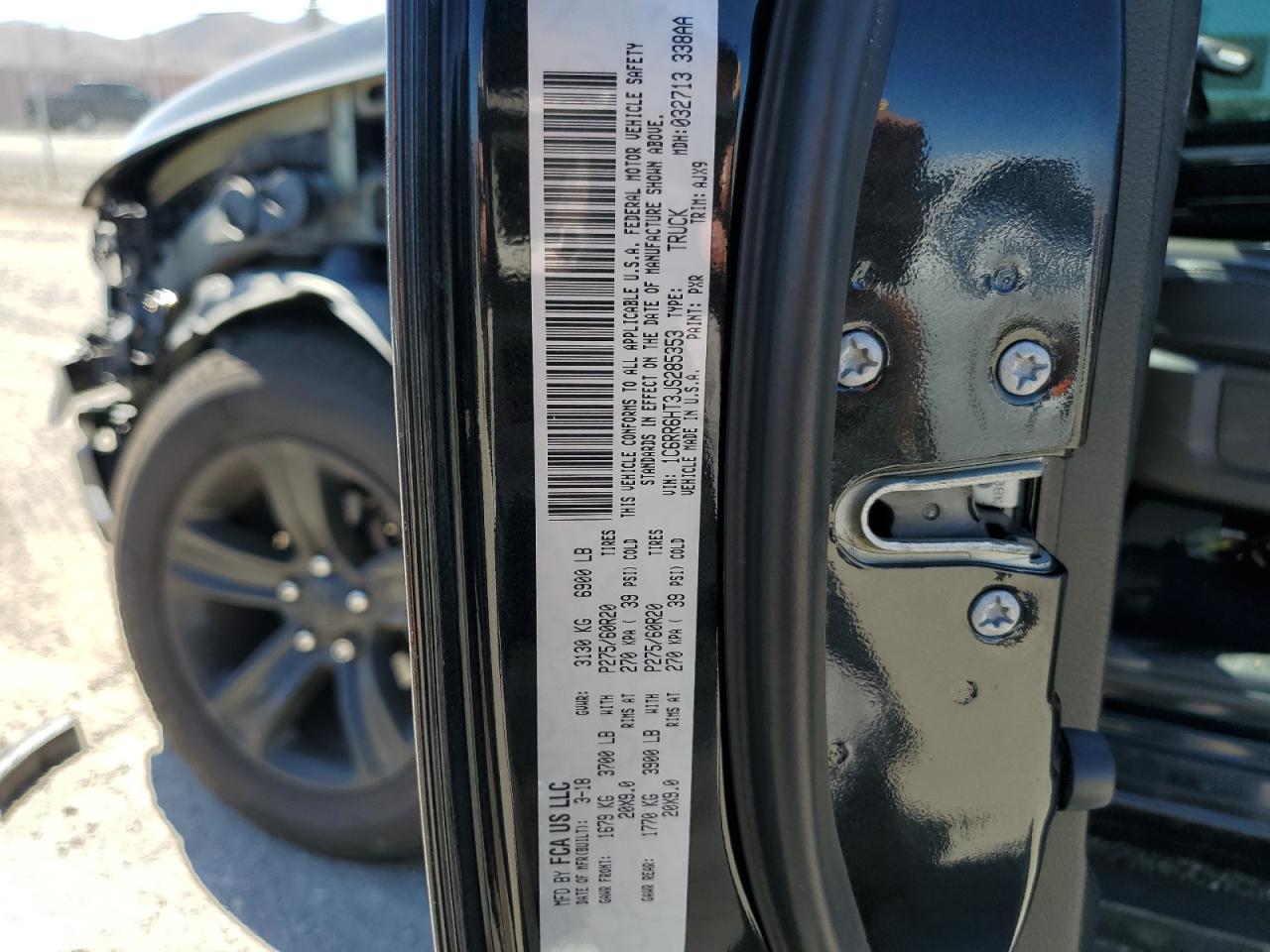 2018 Ram 1500 Sport VIN: 1C6RR6HT3JS285353 Lot: 65053124