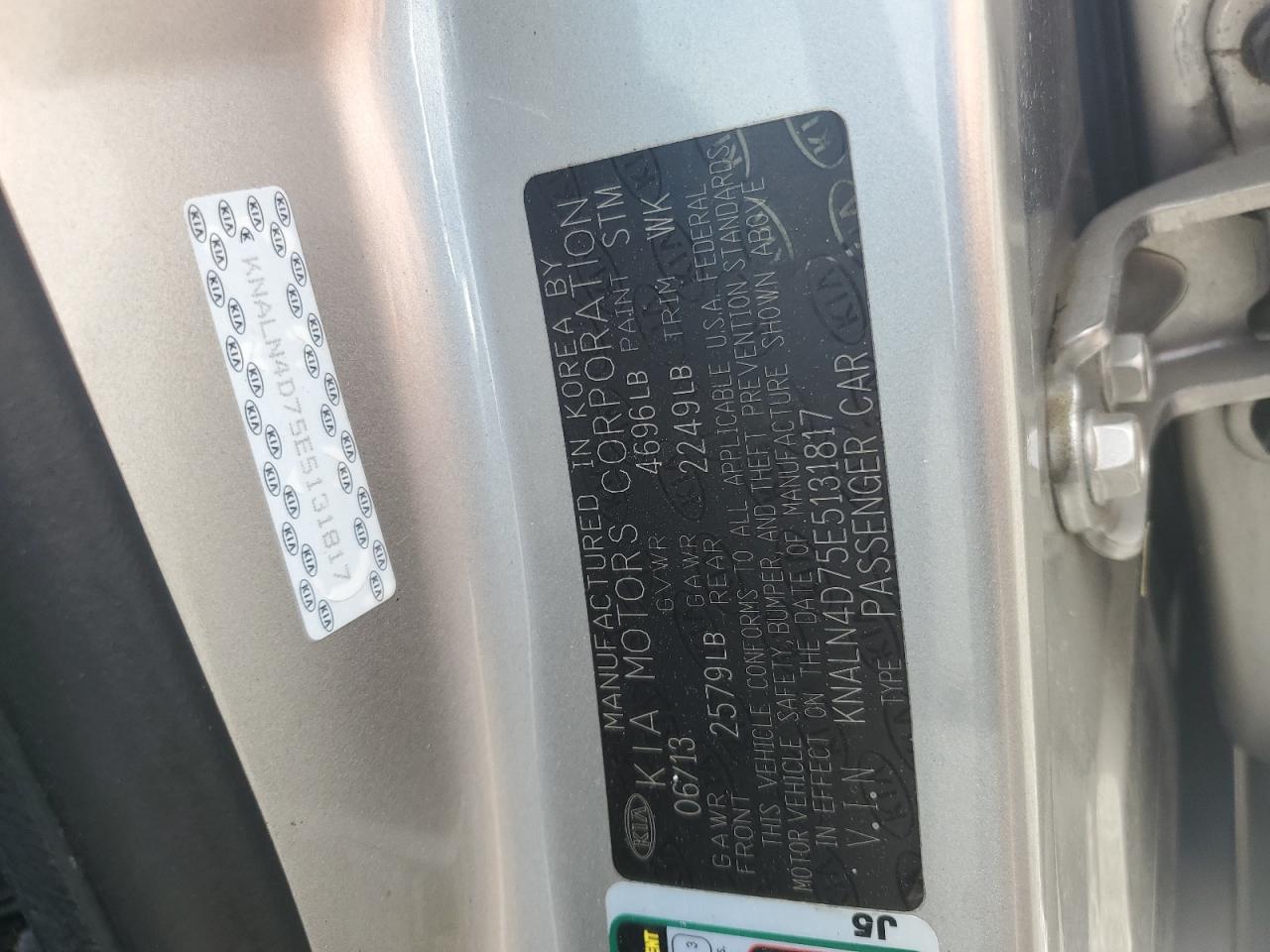 2014 Kia Cadenza Premium VIN: KNALN4D75E5131817 Lot: 66656874