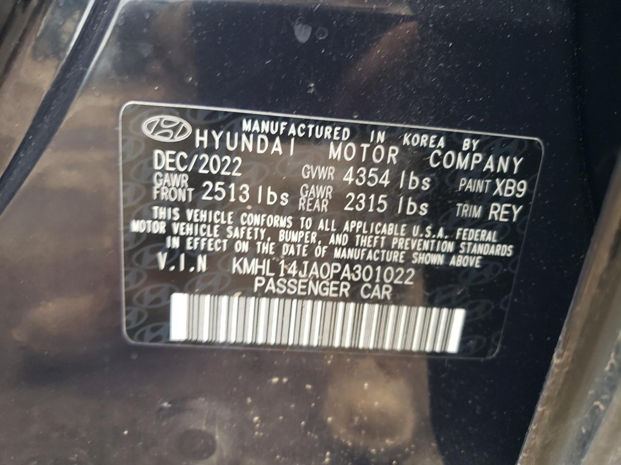 KMHL14JA0PA301022 2023 Hyundai Sonata Sel