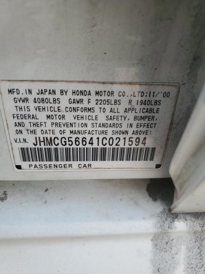 2001 Honda Accord Ex VIN: JHMCG56641C021594 Lot: 68681084