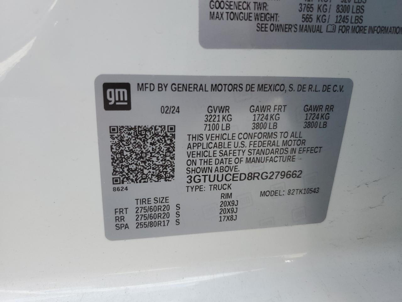 3GTUUCED8RG279662 2024 GMC Sierra K1500 Elevation