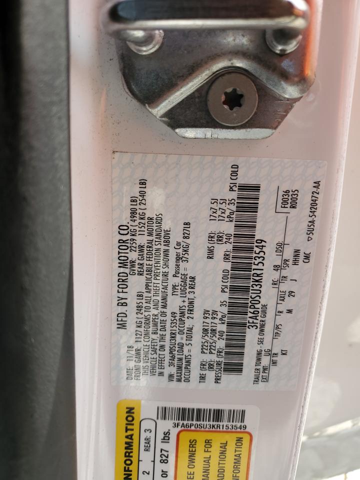 3FA6P0SU3KR153549 2019 Ford Fusion Titanium