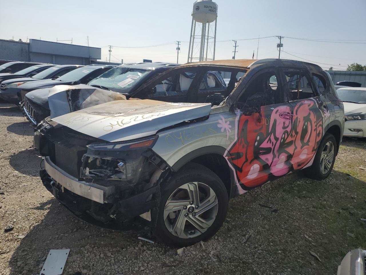 2022 Hyundai Santa Fe Sel продається в Chicago Heights, IL - Burn