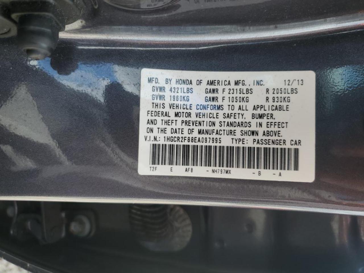 1HGCR2F88EA097995 2014 Honda Accord Exl