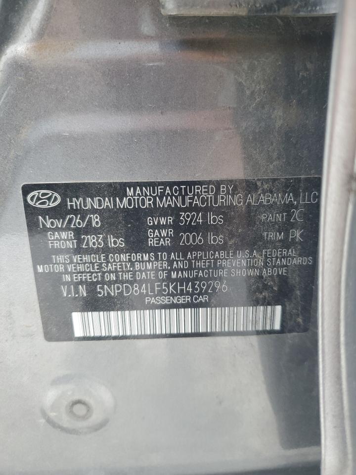 5NPD84LF5KH439296 2019 Hyundai Elantra Sel