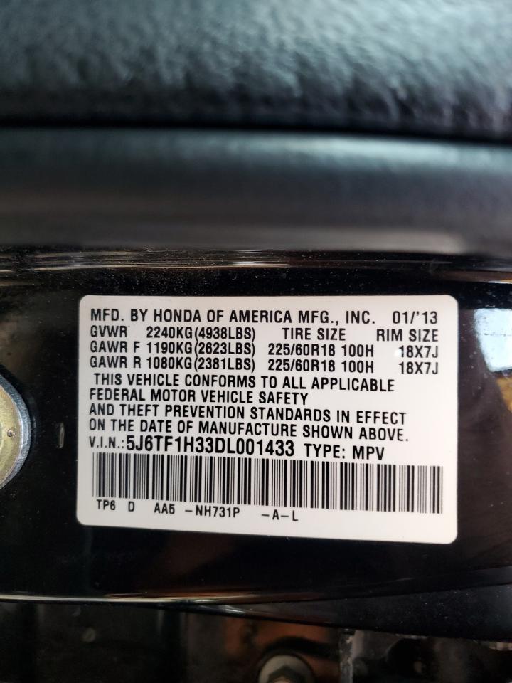 2013 Honda Crosstour Ex VIN: 5J6TF1H33DL001433 Lot: 66239414