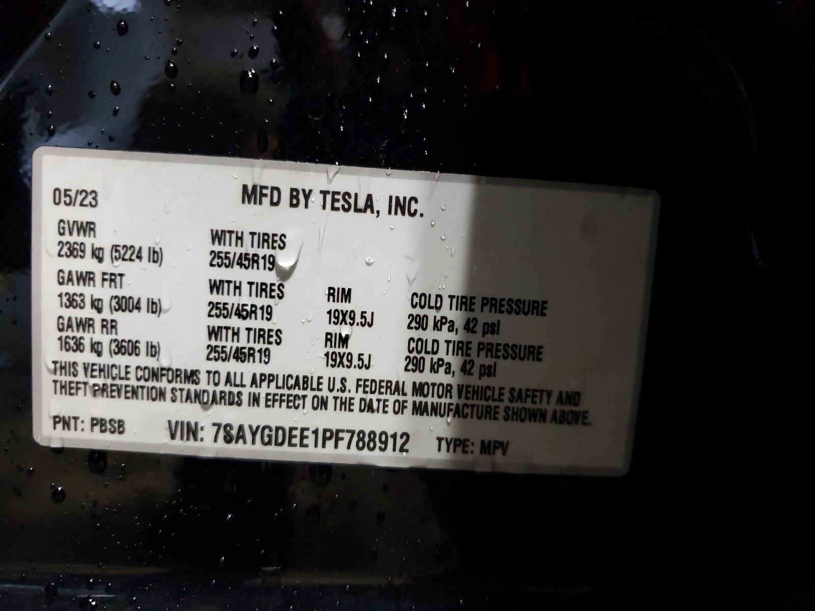 7SAYGDEE1PF788912 2023 Tesla Model Y