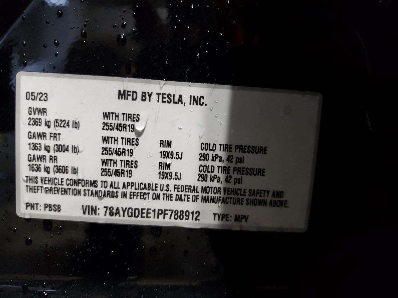 2023 Tesla Model Y VIN: 7SAYGDEE1PF788912 Lot: 65196184