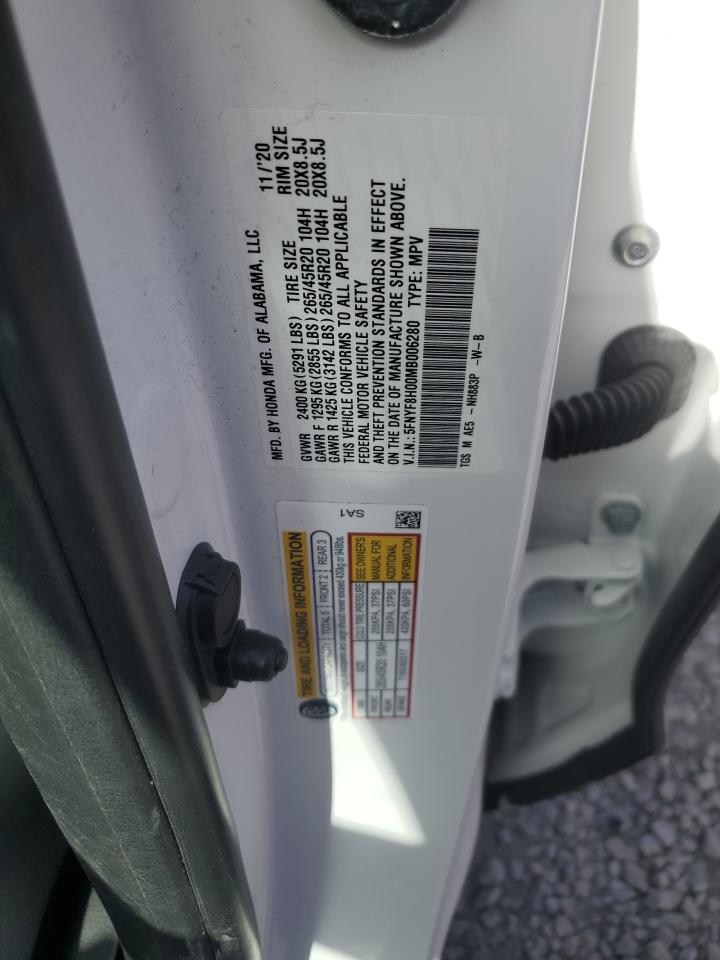 2021 Honda Passport Elite VIN: 5FNYF8H00MB006280 Lot: 64890924