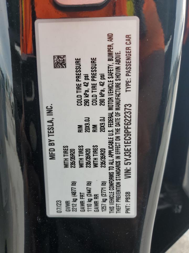 2023 Tesla Model 3 VIN: 5YJ3E1EC9PF622373 Lot: 67148784