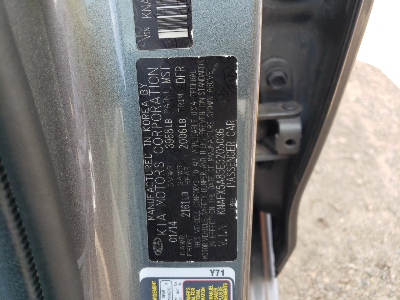 KNAFX5A85E5205036 2014 Kia Forte Ex