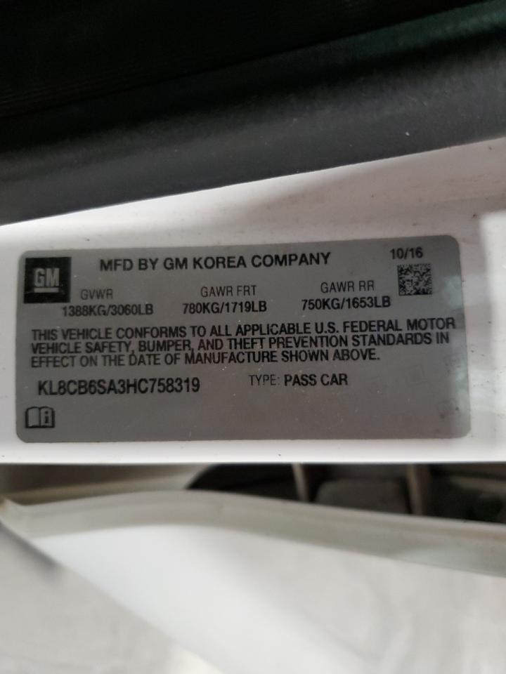 2017 Chevrolet Spark Ls VIN: KL8CB6SA3HC758319 Lot: 68631914