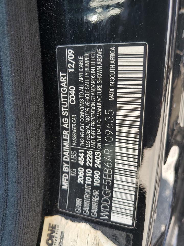 2010 Mercedes-Benz C 300 VIN: WDDGF5EB6AR109635 Lot: 68071174