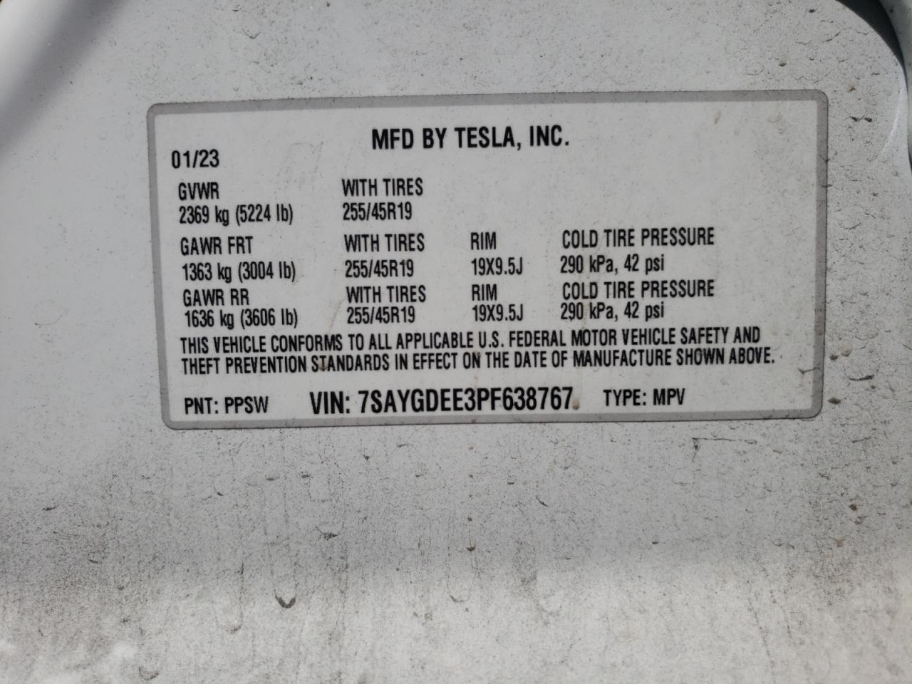 7SAYGDEE3PF638767 2023 TESLA MODEL Y - Image 12