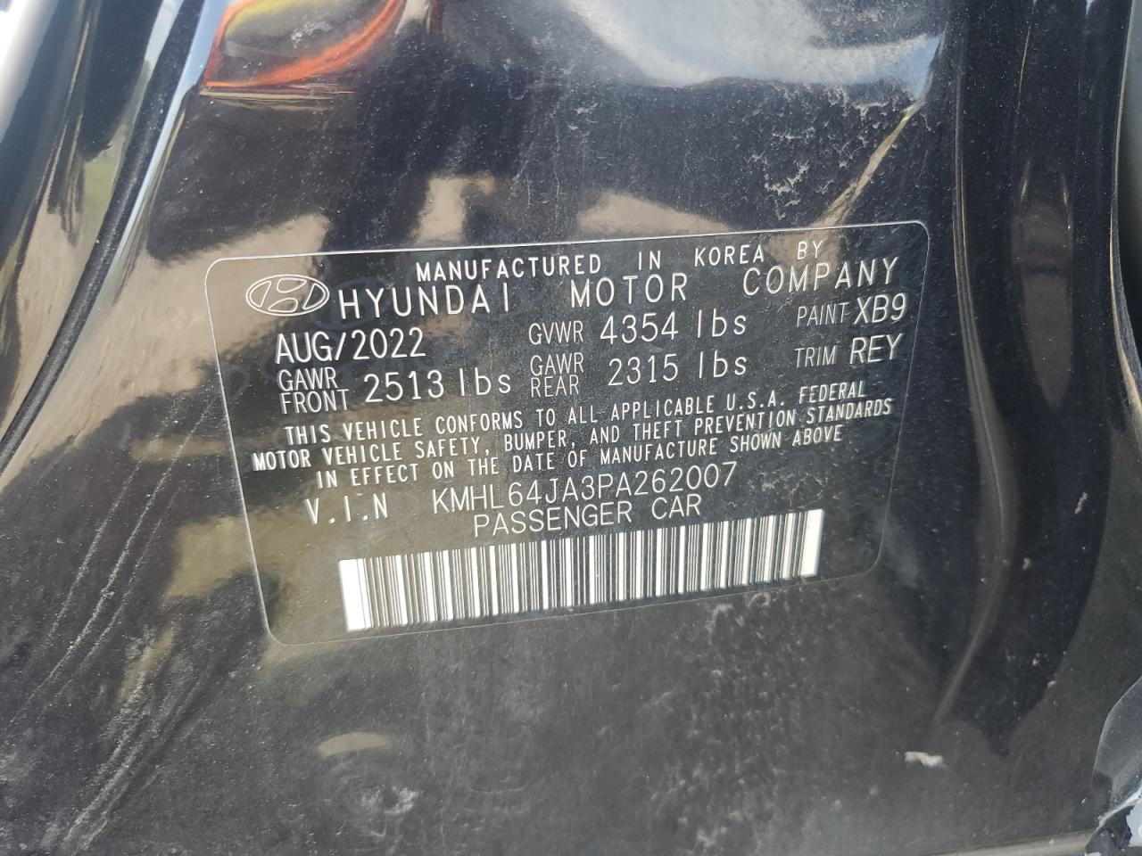 2023 Hyundai Sonata Sel VIN: KMHL64JA3PA262007 Lot: 68969444