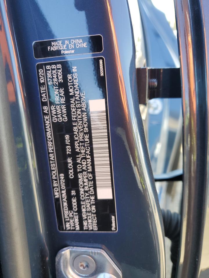 2021 Polestar 2 VIN: LPSED3KA2ML017249 Lot: 65979074