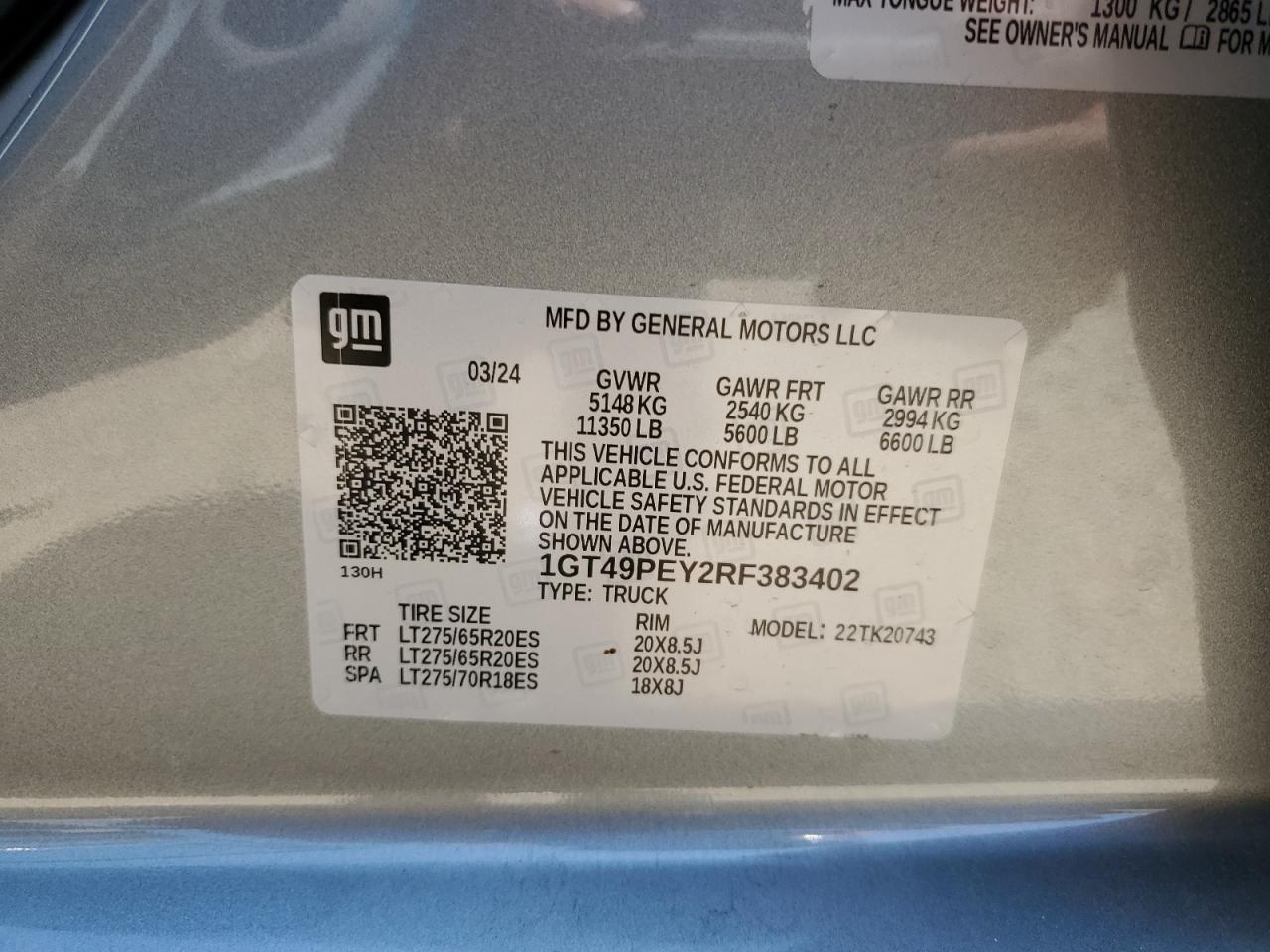 2024 GMC Sierra K2500 At4 VIN: 1GT49PEY2RF383402 Lot: 68658334