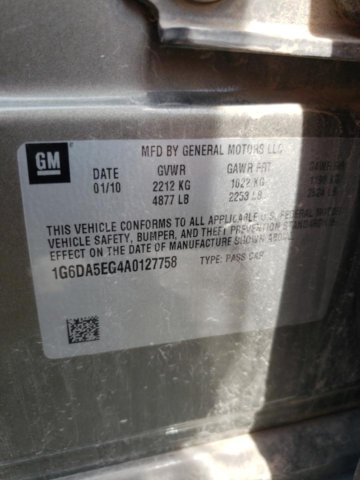 2010 Cadillac Cts VIN: 1G6DA5EG4A0127758 Lot: 66516814