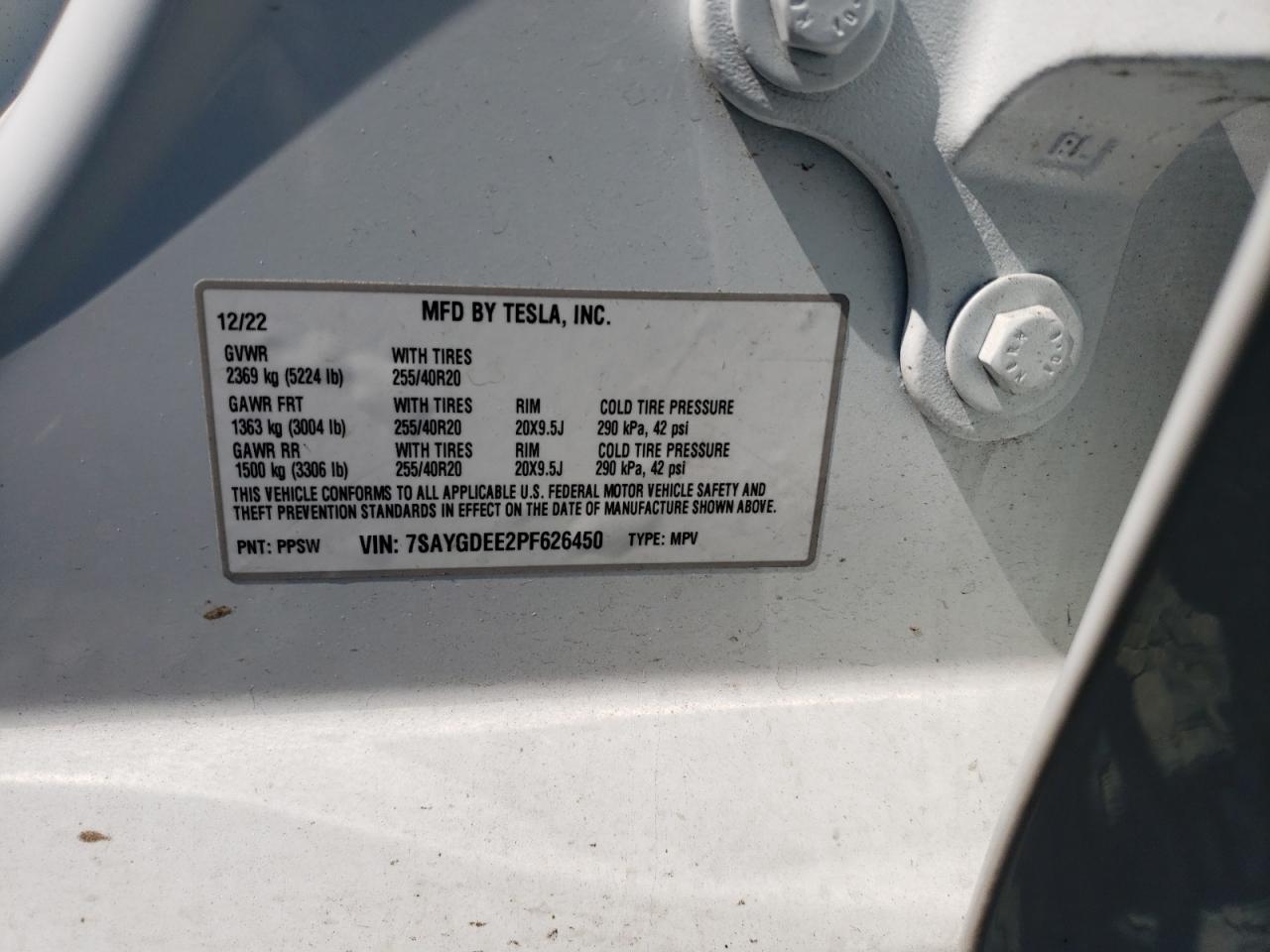 7SAYGDEE2PF626450 2023 Tesla Model Y