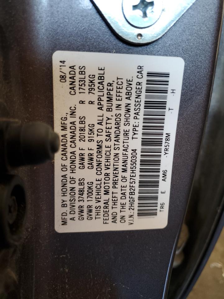 2HGFB2F57EH550304 2014 Honda Civic Lx