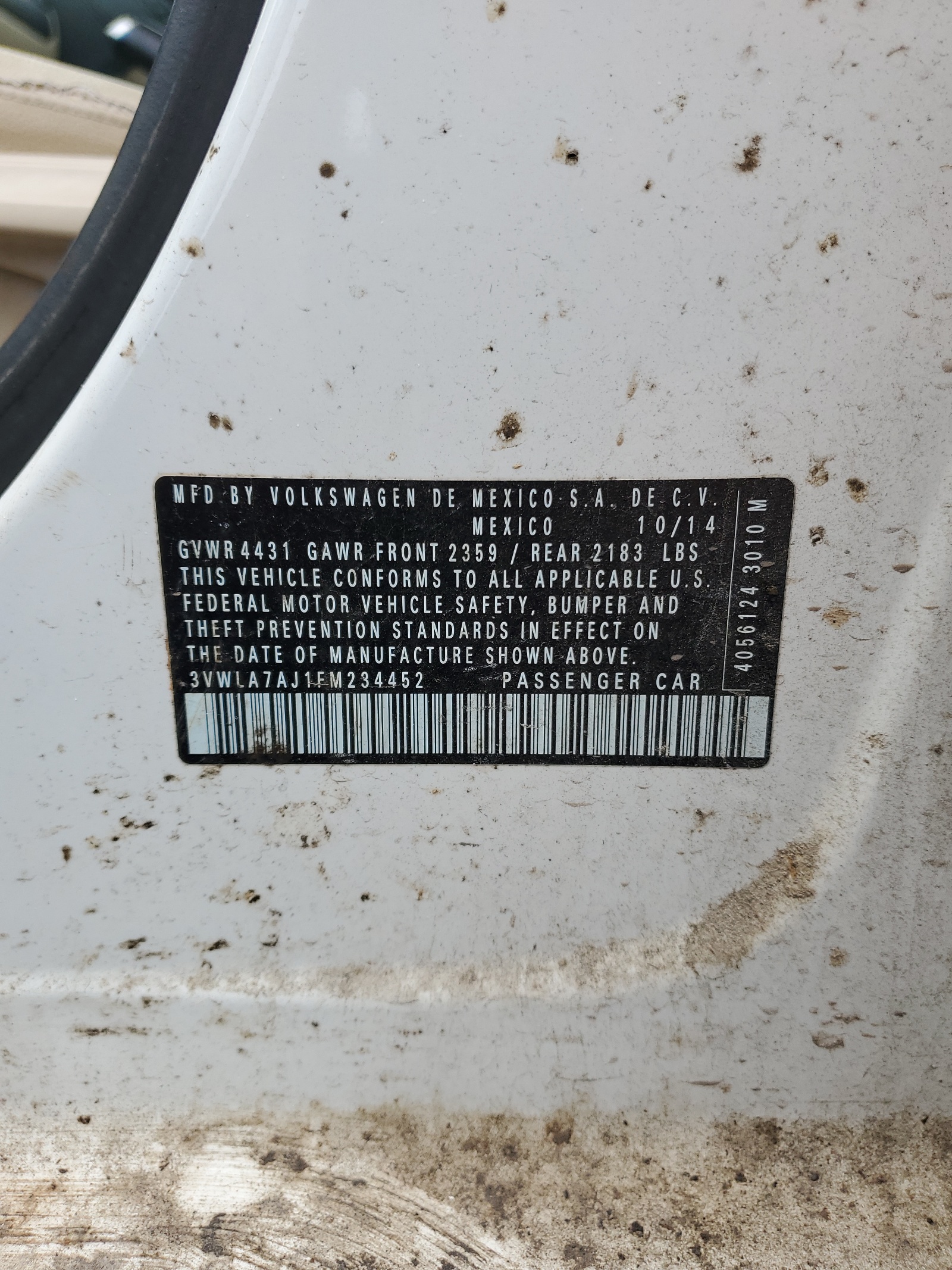 2015 Volkswagen Jetta Tdi vin: 3VWLA7AJ1FM234452