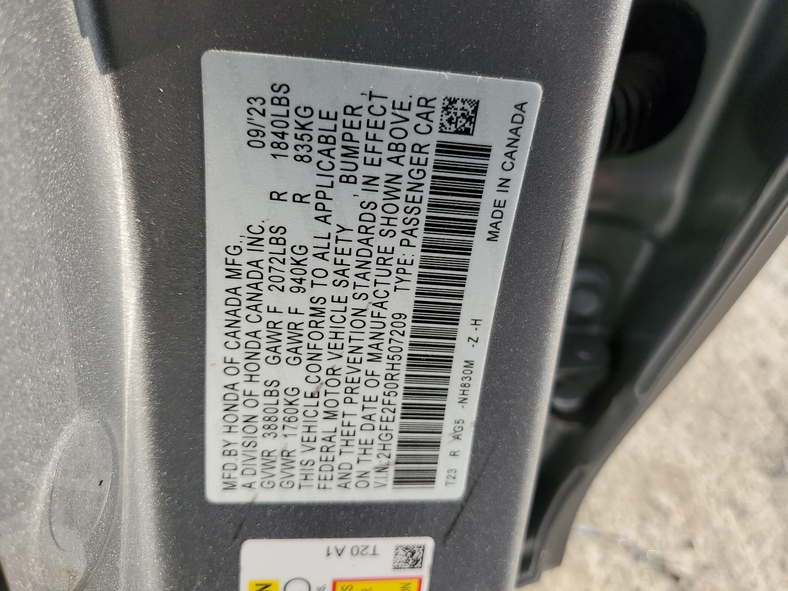 2HGFE2F50RH507209 2024 Honda Civic Sport 2HGFE2F50RH507209 2024 Honda Civic Sport