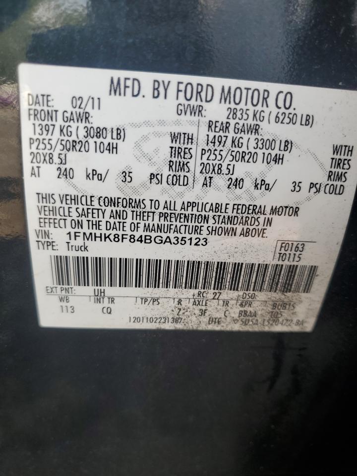 1FMHK8F84BGA35123 2011 Ford Explorer Limited